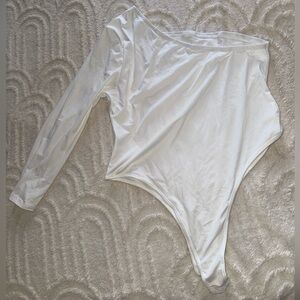 White One-Shoulder Bodysuit